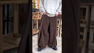 피치 기모 폴드 스냅 벌룬 코튼 팬츠 (3 color)