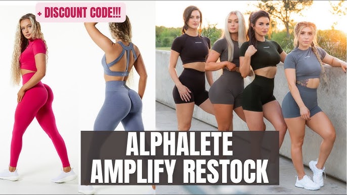 New With Packaging Alphalete Amplify Leggings Navy Whale Blue Size M RRP£54