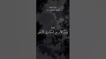 (افلا تتذكرون يدبر الأمر من السماء الى الارض ثم يعرج اليه) القارئ عبدالرحمن مسعد