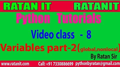 Python Tutorial || Video Class- 8 (Variables part-2) || By Ratan sir