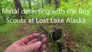 Metal detecting with the Boy Scouts at Lost Lake in Alaska