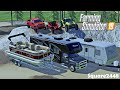 Camping & Boating At The Lake! | Multiplayer | Campers | Pontoon Boat | Offroad Toys | FS19