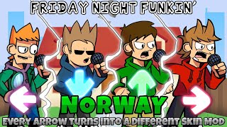 Norway but every Arrow turns into a Different Skin Mod is used (Friday Night Funkin')