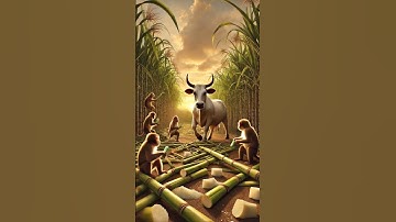 The monkeys are eating the sugarcane#ai