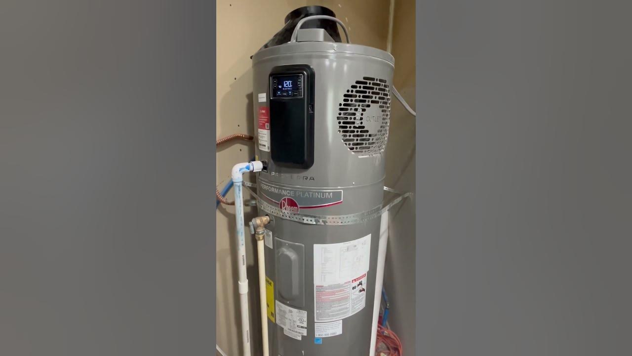 Rheem hybrid heat pump hot water heater energy usage shorts YouTube