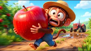 Can Naughty Kiki the Monkey Escape with the Giant Red Apple? Funny Farm Thief Rescue Mission! 🍎
