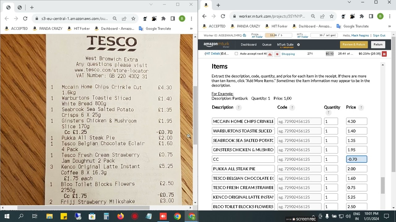 HOW TO COMPLETE SHOPPING RECEIPTS | HOW TO COMPLETE EXTRACT GENERAL DATA&ITEMS FROM SHOPPING RECEIPT