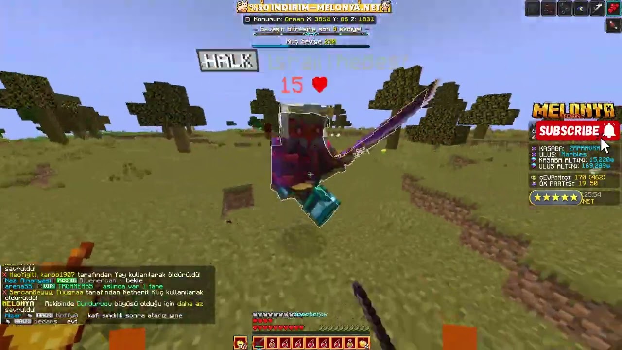 MELONYA PVP ARAFTAN SELAMLAR #melonyanetwork #minecraft #pvp #pvpmontage #for