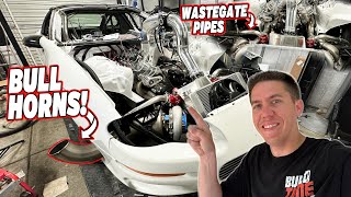 Salty Gets Bull Horns! 1800HP Twin Turbo FBody Camaro Exhaust Build!