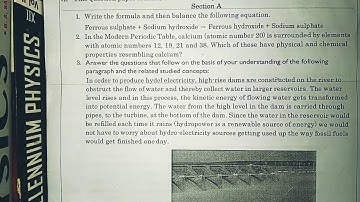 CLASS 10 CBSE SCIENCE  QUESTION PAPER 2020