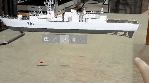 Hologram of the HMCS Fredericton using RemoteSpark