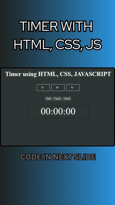 Timer with HTML, CSS, JavaScript | Web Development | #webdevelopment # ...
