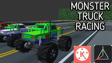 Prisma 3D, monster truck death race, short animation