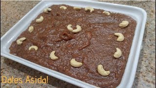 Date asida (aseeda) is a arabian dessert cooked with dates paste,
added flour and powdered milk. it simple yet healthy dish great
dessert...