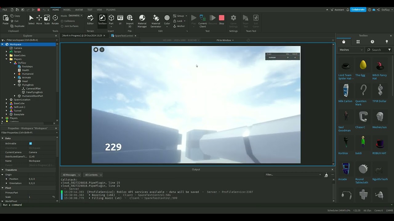 Space Ship Test With Brick 