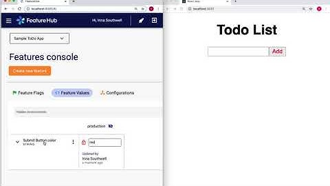 FeatureHub example - Sample ToDo App. Feature flagging service - string value updates in real-time