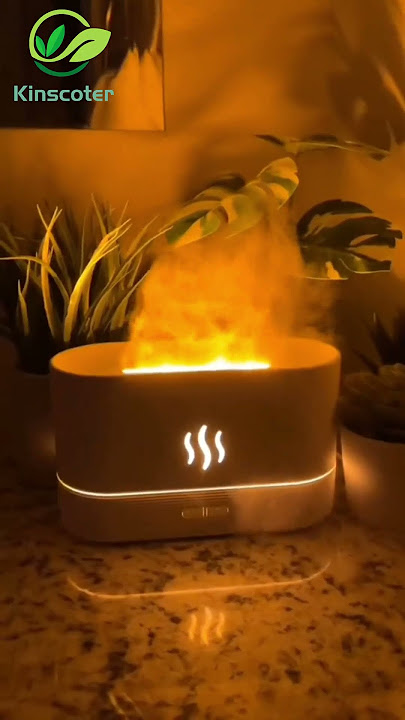 Kinscoter Flame Aroma Diffuser Use process Amazing Fire Led Light For Room Ambient Light Humidifier
