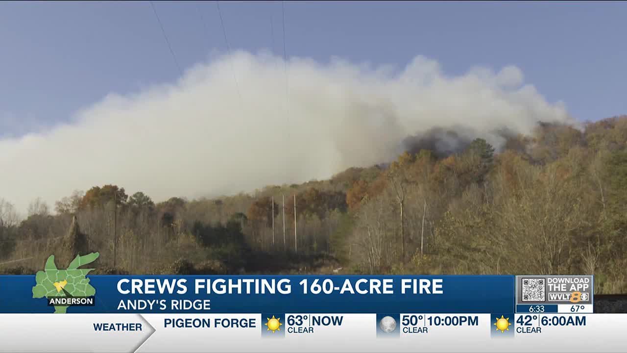Multiple crews fighting growing Anderson County brush fire - YouTube
