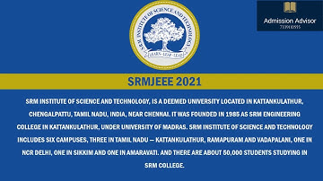 SRMJEEE 2021 | SRM Joint Engineering Entrance Examination | Important Dates | Admission Gu