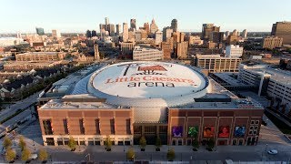 Little Caesar's Arena - Aerial time lapse - Beginning to end of construction