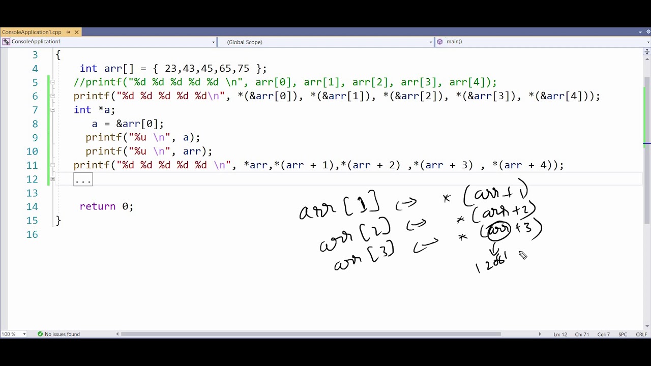 Array representation using pointers - YouTube