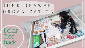 MESSY JUNK DRAWER ORGANIZATION / Dollar Tree hack / cleaning and decluttering