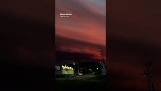 Skies glow red over Russia's Chelyabinsk as storms hit