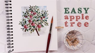 50 Ways to Fill A Sketchbook | Watercolor Apple Tree