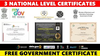 3 Free Government Certificate | Income Tax Certificate | Digital India Quiz | MHRD | My Gov