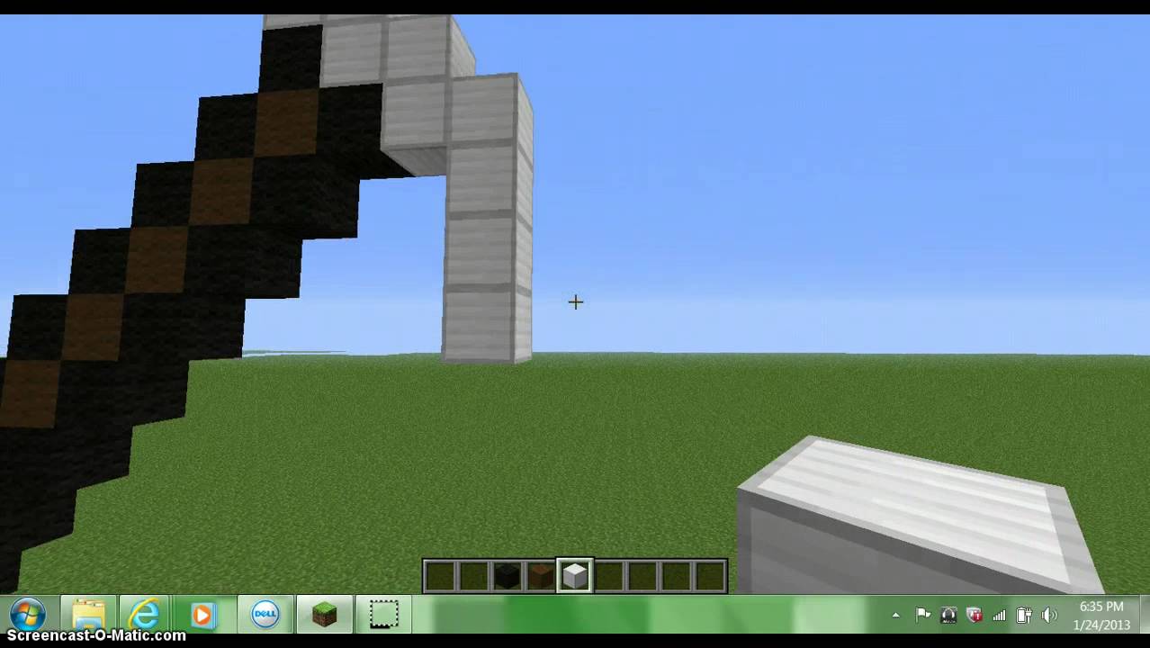 How To Build a pickaxe in minecraft (pixle Art) - YouTube