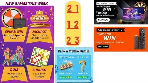 NEW GAMES THIS WEEK Quiz Answers Today Amazon | Amazon New Games This Week Quiz Answers Today | APay