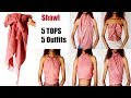 HOW TO TIE a Scarf/Shawl into 5 TOPS + Outfit Ideas! ∣ Yara Mel Style