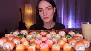 MUKBANG | Роллы/суши, мидии | Rolls/sushi | не ASMR