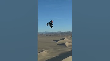 Thumbnail of Unbelievable Jump on dirt Bike in sand dunes 🤩🤩 || parachute landing