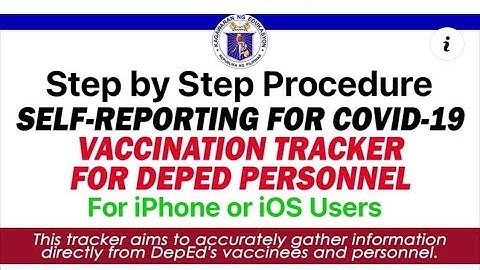 Self-Reporting for COVID19 Vaccination Tracker for DepEd Personnel