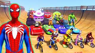 GTAV SPIDER-MAN 2, FIVE NIGHTS AT FREDDY'S, THE AMAZING DIGITAL CIRCUS Join in Epic New Stunt Racing