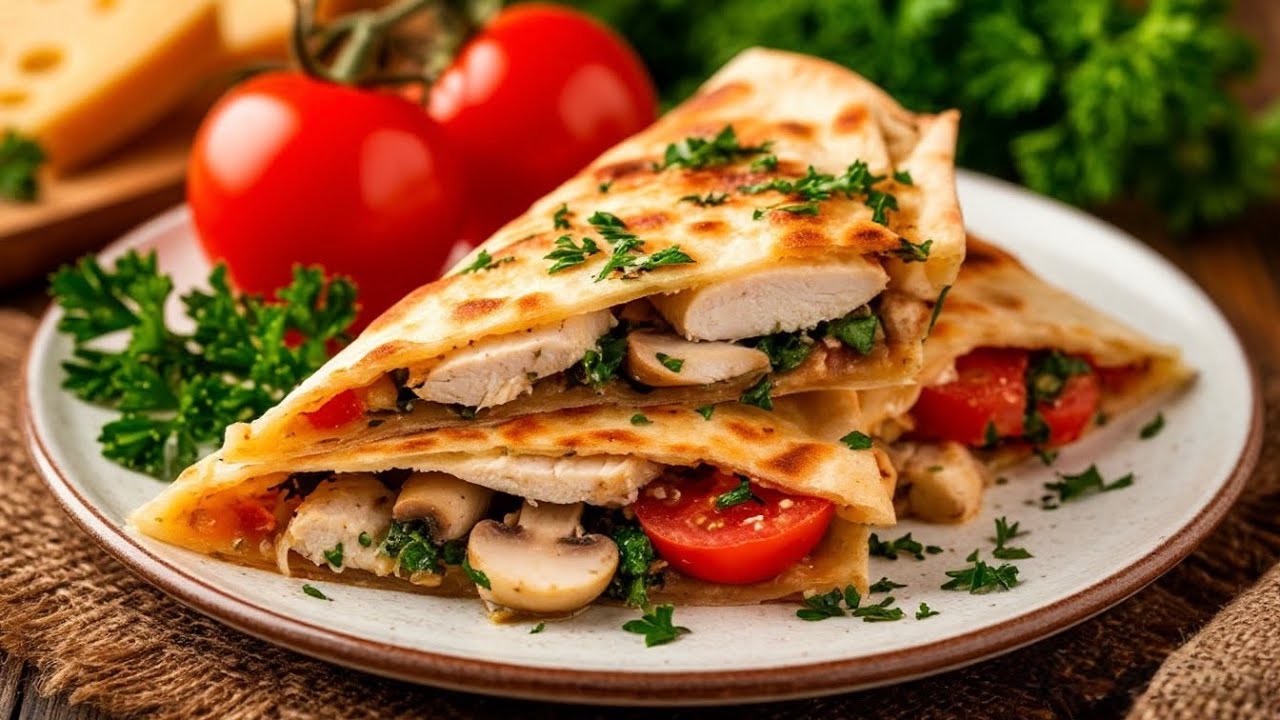 LAVASH TURNOVERS WITH CHICKEN AND MUSHROOMS | A Crispy 15-Minute Snack!