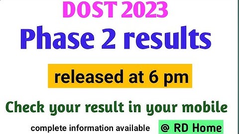 TS DOST 2023  Phase 2 results released seat allotment order online selfreporting