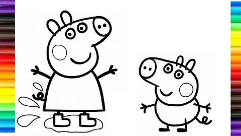 How to draw Peppa Pig's Family and Evie Pig - Peppa Pig Drawing - Bee Art TV