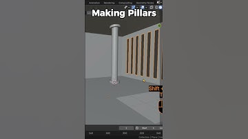 Making A Repeating Hallway Poolroom In Blender (Timelapse) #shorts #blender #poolrooms