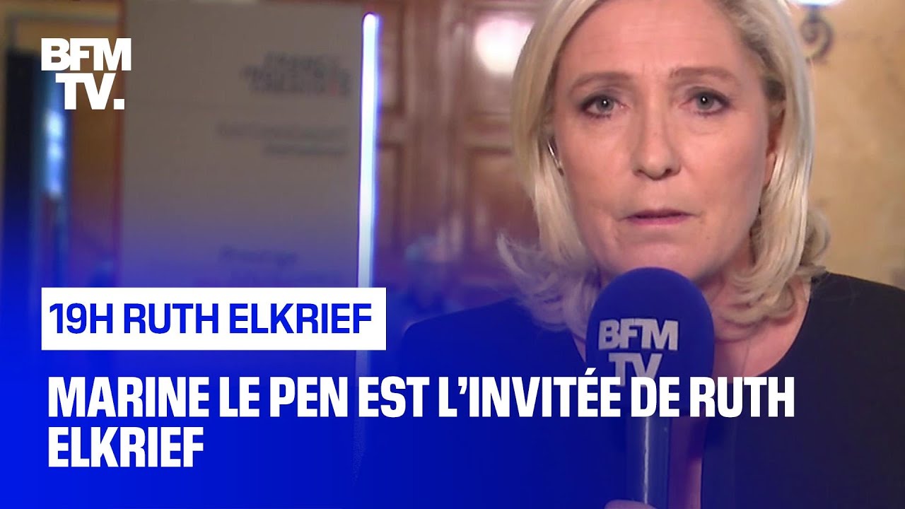 Marine Le Pen face à Ruth Elkrief newspaper mockup