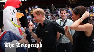 Meghan leaps to her feet as France score against USA at Invictus Games