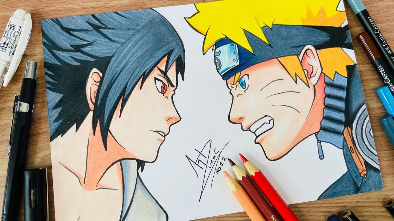 Como desenhar NARUTO e SASUKE