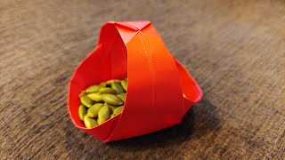 Easy ORIGAMI BASKET🍚 Paper Craft Tutorial~👜