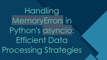 Handling MemoryErrors in Python