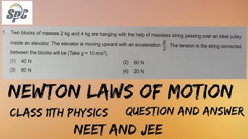 Two blocks of masses 2kg and 4 kg are hanging with the help of massless string passing over an ideal