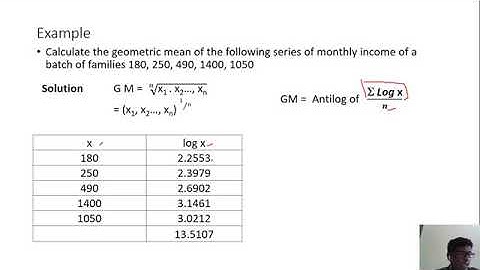 Session 28   Geometric Mean   Calculation of GM for Individual Series