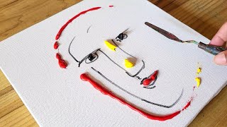 Face / Abstract Painting Demonstration / Satisfying / Easy Acrylic Painting Technique