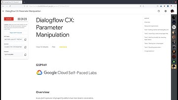 GSP949 Dialogflow CX: Parameter Manipulation