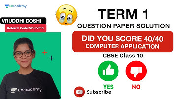 Computer Application Question Paper CBSE Class 10 Term 1 2021-2022 🔴 LIVE SOLUTIONS 🔥 Vruddhi Ma